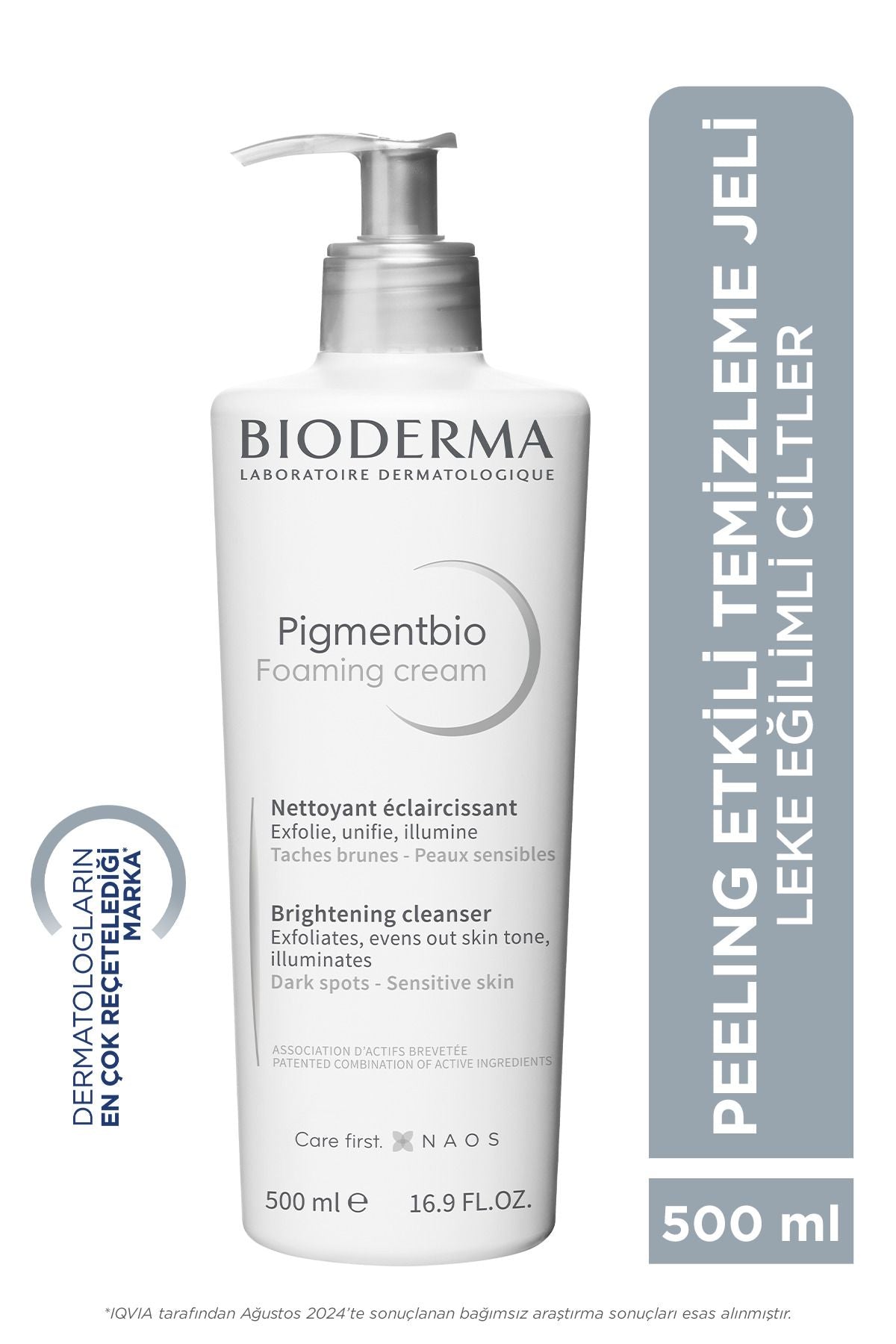 Bioderma Pigmentbio Foaming Cream Leke Karşıtı Aydınlatıcı Peeling Etkili Yıkama Jeli Yüz ve Vücut 500 ml
